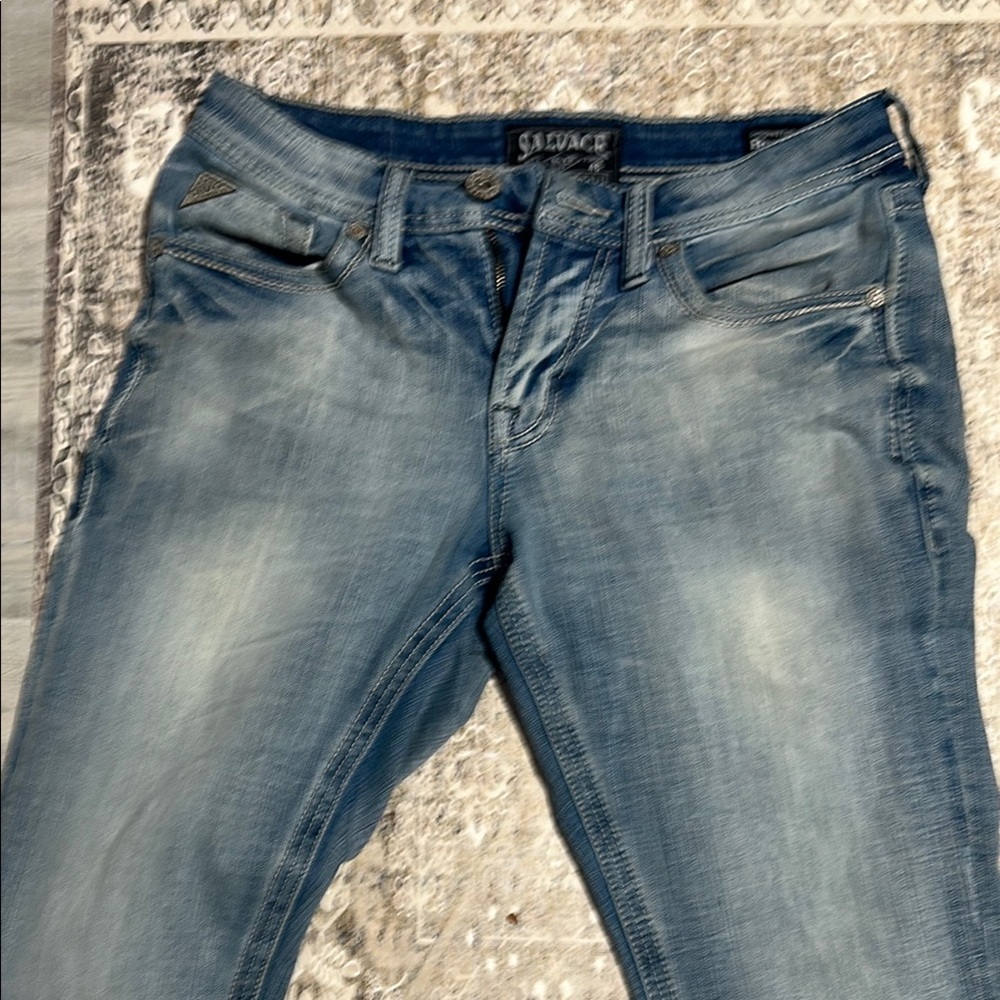 Salvage Men's Blue Straight Jeans